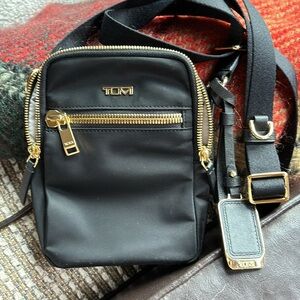Tumi Voyageur Persia Crossbody Bag Black Gold
